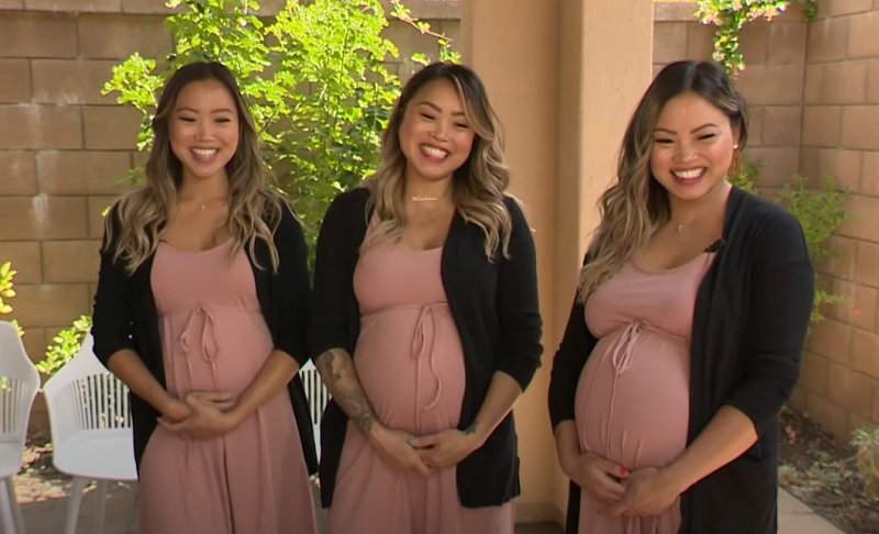 Egyszerre várandósok a 4 perc különbséggel született hármas ikrek