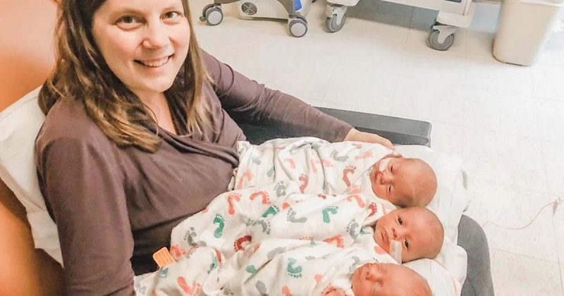 A nő a terhesség hetedik hónapjában tudta meg, hogy hármas ikreket vár: 