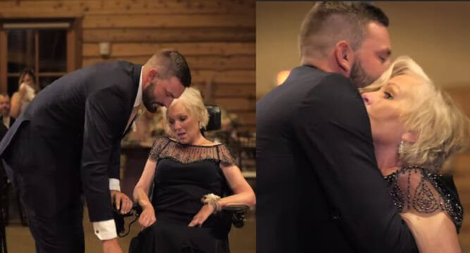 A tolószékes anya még táncolt a fiával az esküvőjén, majd 10 nap múlva meghalt!